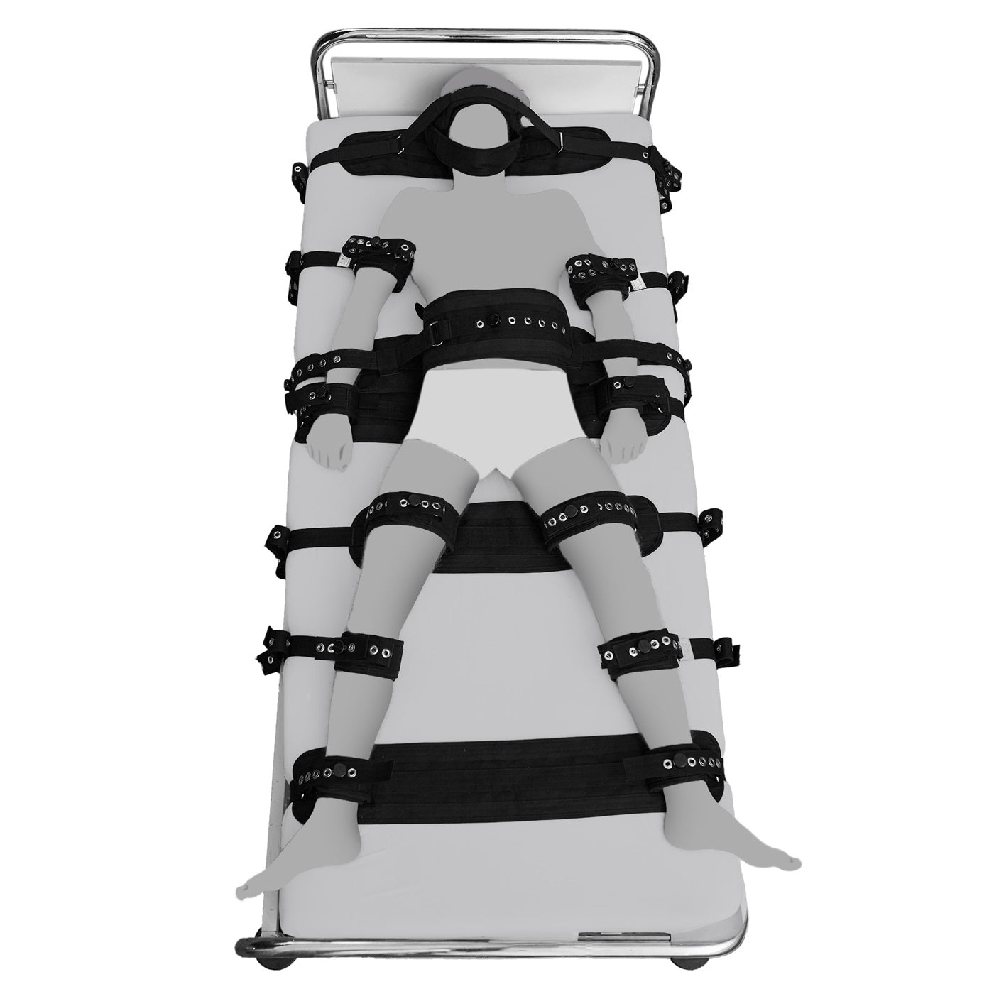 12-Punkt Fixierung Bett Restraints Schwarz