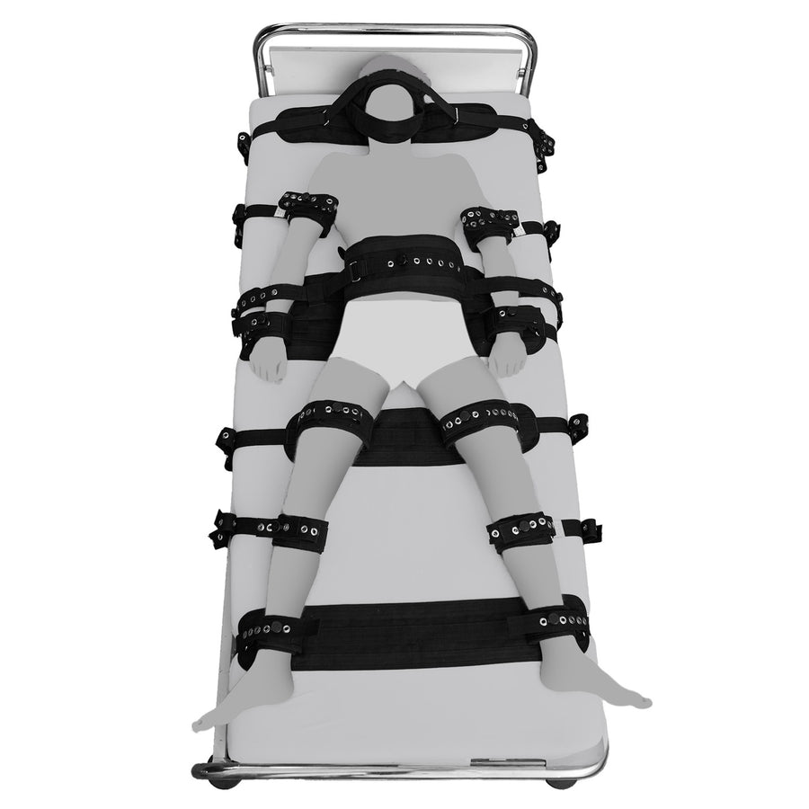 12-Punkt Fixierung Bett Restraints Schwarz