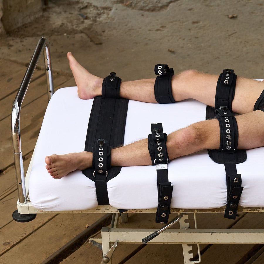 15 Punkt Fixierung Bettfessel Set Schwarz, KlinikBondage