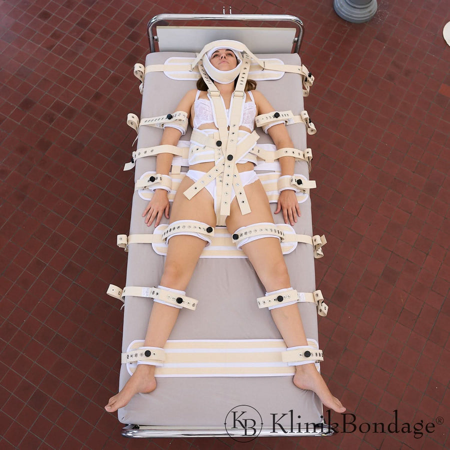 15 Punkt Fixierung Bettfessel Set Weiß, KlinikBondage