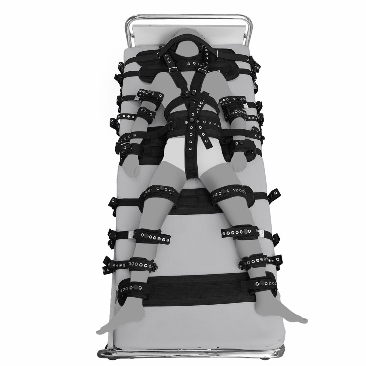 20-Punkt Fixierung Bett Restraints Schwarz