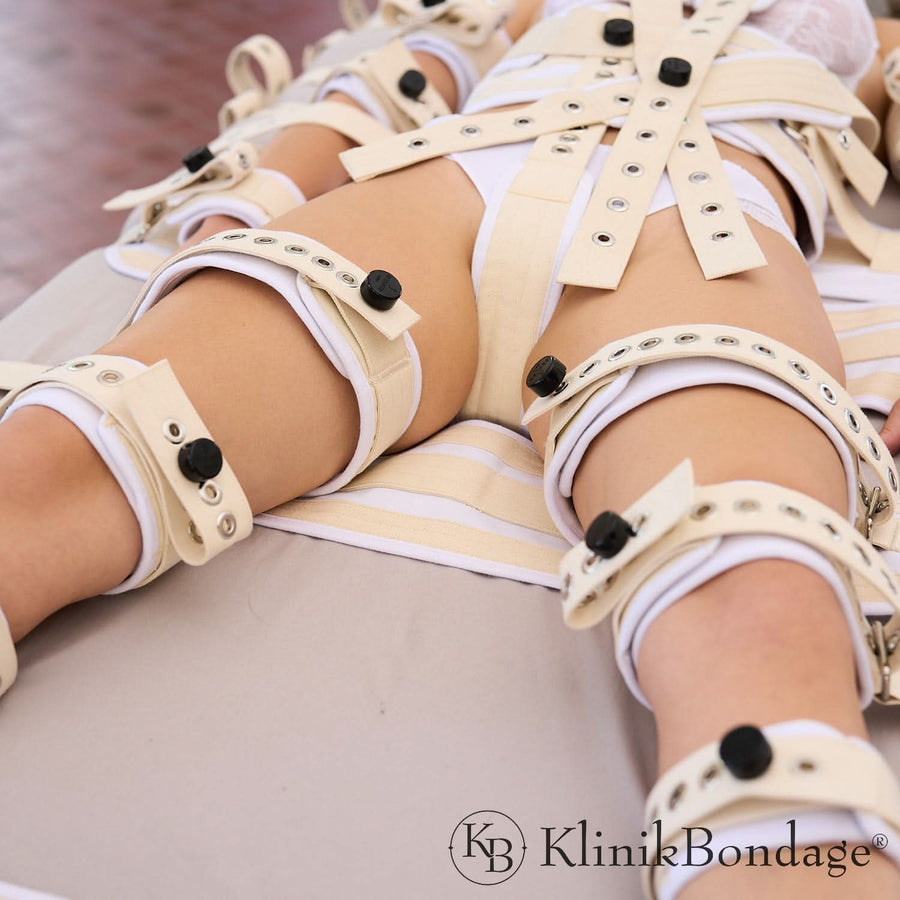 20 Punkt Fixierung Bettfessel Set Weiß, KlinikBondage