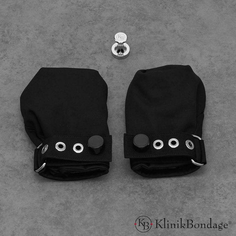 BDSM Fäustlinge Bestrafung Schwarz, KlinikBondage