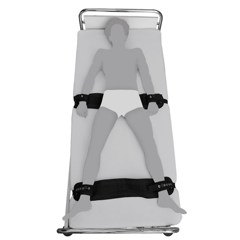 4-Punkt Fixierung Bett Restraints Schwarz