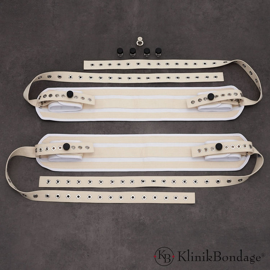 4 Punkt Fixierung Bettfessel Set Weiß, KlinikBondage