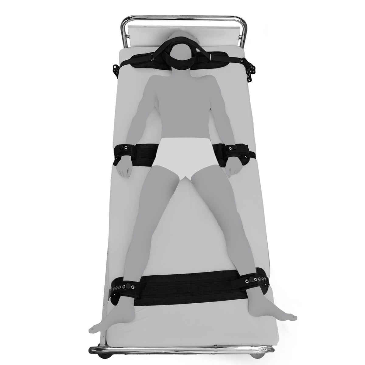 5-Punkt Fixierung Bett Restraints Schwarz