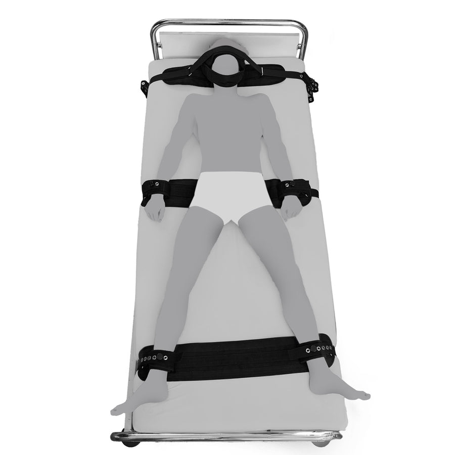 5-Punkt Fixierung Bett Restraints Schwarz