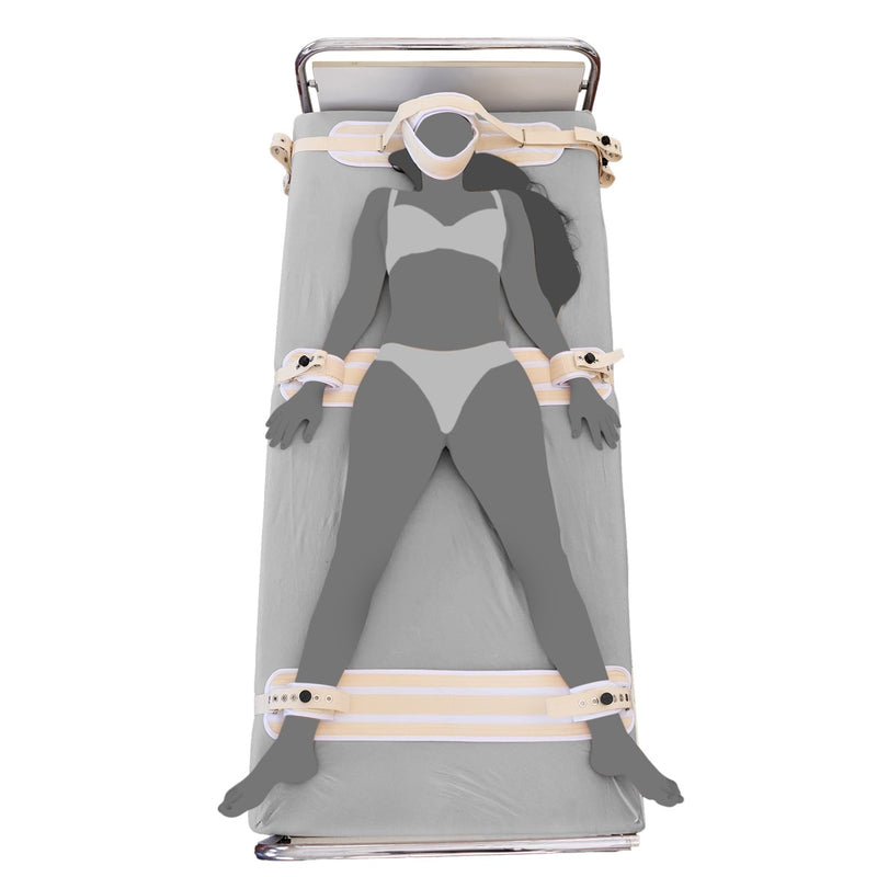 5-Punkt Fixierung Bett Restraints Weiß