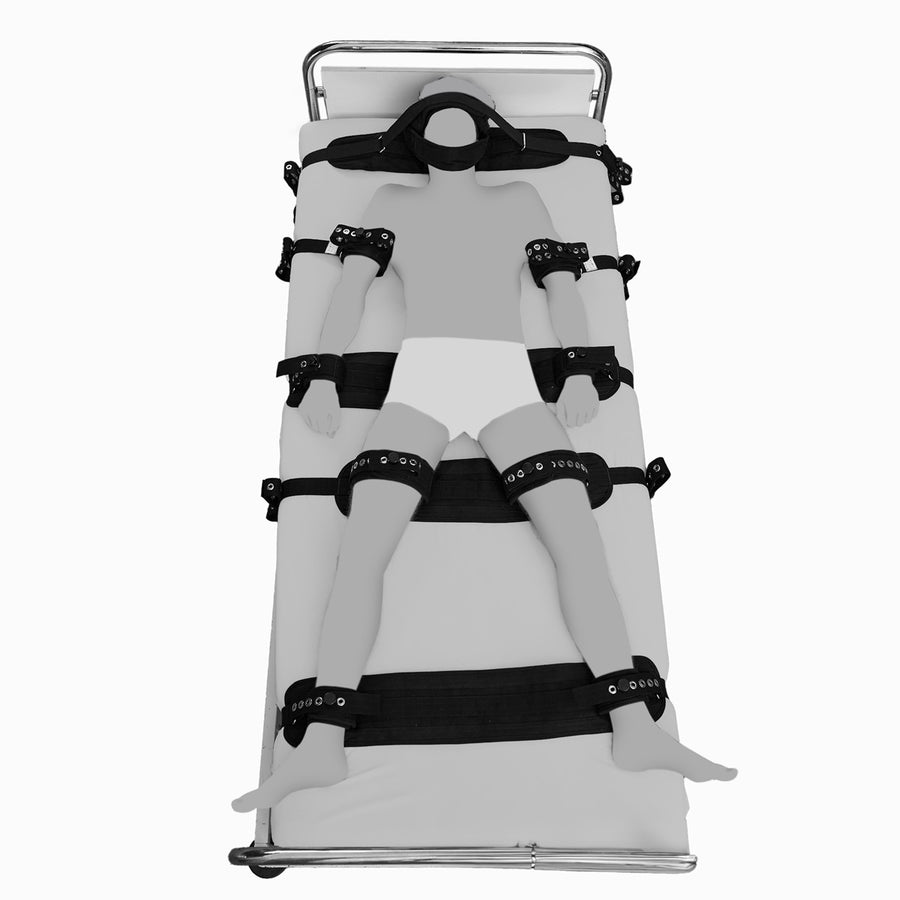 9-Punkt Fixierung Bett Restraints Schwarz
