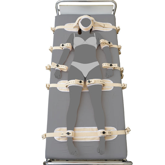 9-Punkt Fixierung Bett Restraints Weiß
