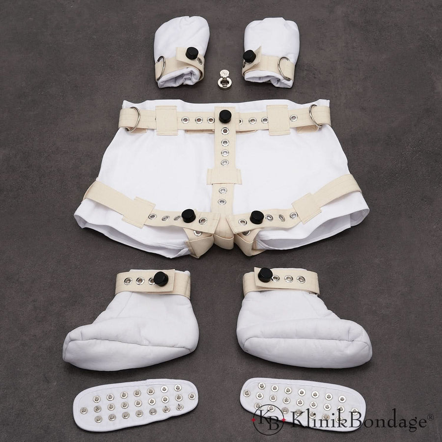 ABDL Fixierungsset Weiß, KlinikBondage