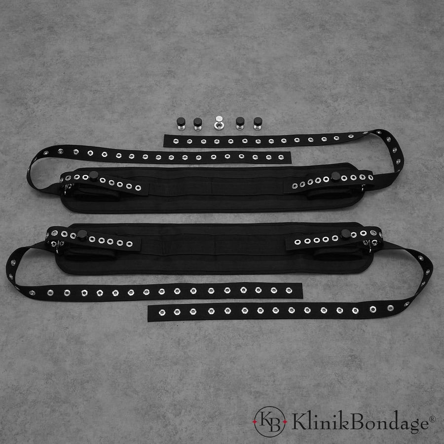 4 Punkt Fixierung Bettfessel Set Schwarz, KlinikBondage