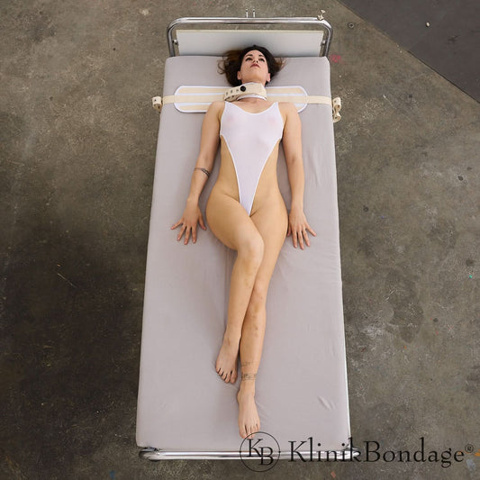 Halsfessel Bett Weiß, KlinikBondage
