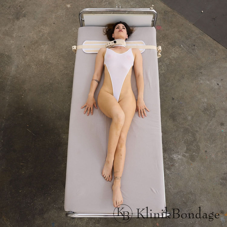 Halsfessel Bett Weiß, KlinikBondage