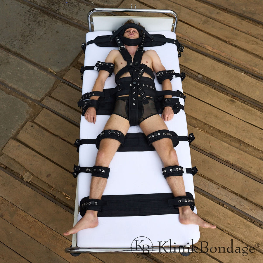 15 Punkt Fixierung Bettfessel Set Schwarz, KlinikBondage