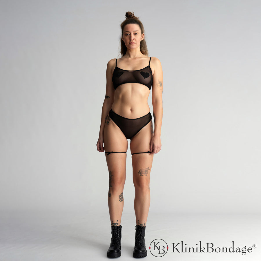 Transparente schwarze Dessous – elastisch, verstellbar und ideal für sinnliche Auftritte