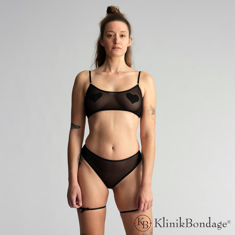 Transparente schwarze Dessous – elastisch, verstellbar und ideal für sinnliche Auftritte